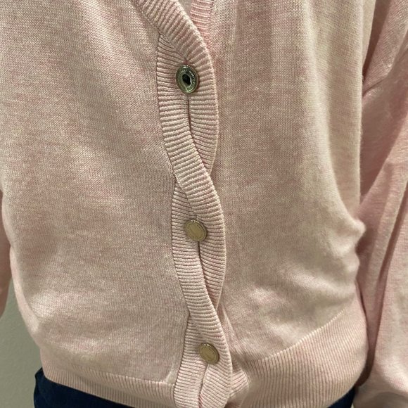 NWT WHBM $79 Cable Placket Relaxed Cardigan Heather Roccoco Sizes S & M - Picture 5 of 7